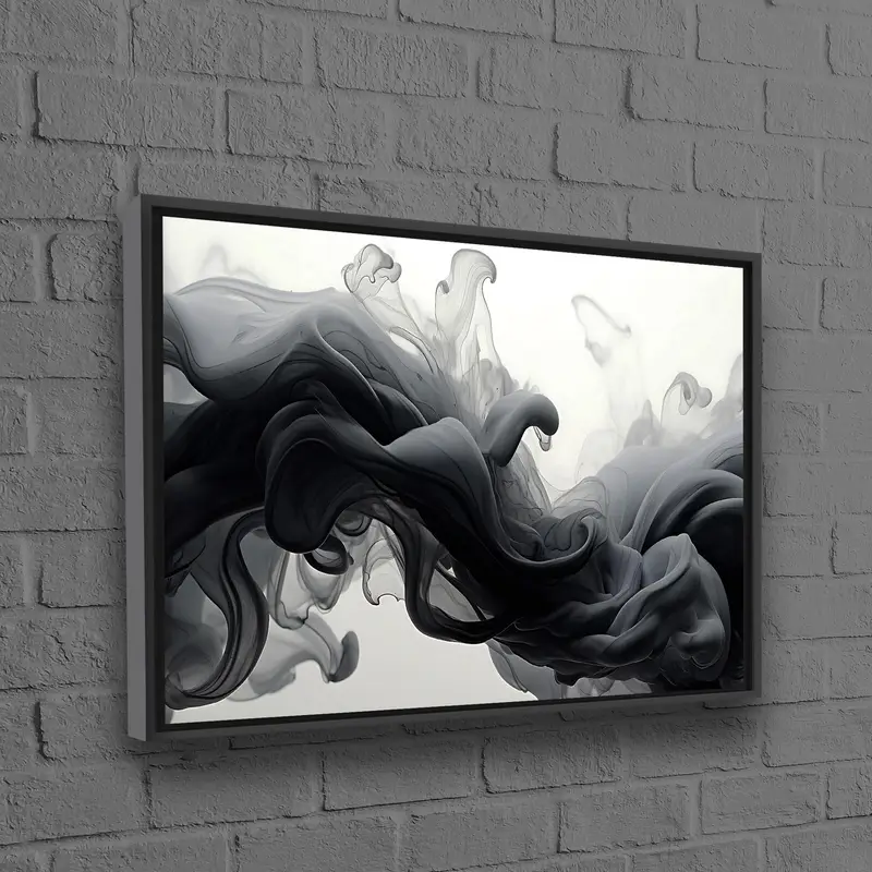 Soyut Duman Kanvas: Çağdaş Siyah Beyaz Sanatsal Reprodüksiyon