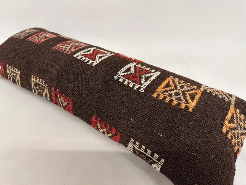Geschenkkissen, farbenfrohe Kissenschein, Vintage -Kissen, 12x36 braunes Kissen, Vintage -Kilim -Kissen, Kissenbezüge, Gartenkissenabdeckung - 6