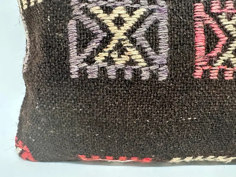 Geschenkkissen, farbenfrohe Kissenschein, Vintage -Kissen, 12x36 braunes Kissen, Vintage -Kilim -Kissen, Kissenbezüge, Gartenkissenabdeckung - 4