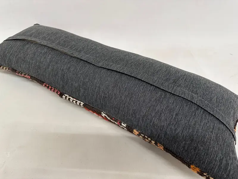 Geschenkkissen, farbenfrohe Kissenschein, Vintage -Kissen, 12x36 braunes Kissen, Vintage -Kilim -Kissen, Kissenbezüge, Gartenkissenabdeckung - 7