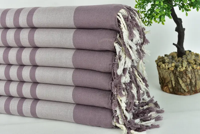 Custom Towel, Eco-friendly Turkish towel for home and travel, Grandma Gift, Soft towel, 68x36 Cotton Striped Towel, Personalized Turkish Towel - 3