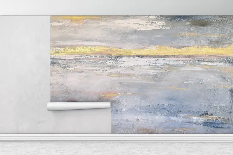 Old Plaster Wall Art, Plaster Wallpaper, Loft Wall Poster, Modern Wall Decor, Gray Tones Wall Art, Soft Tones Wall Poster, - 1