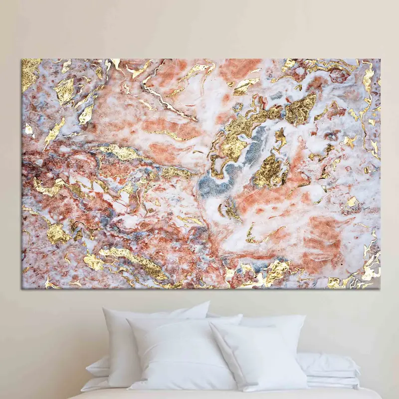 エレガントなゴールド大理石のきらめく高級キャンバスプリント