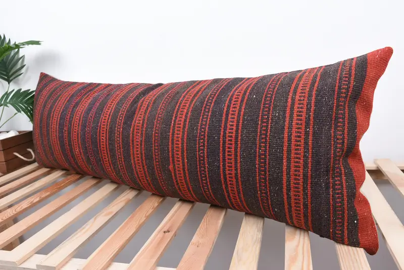 Ethnic Pillow Cover Pillow Cover, Pillow, Boho Pillow Sham Cover, Neutral Throw Pillow, 16x48 Red Pillow Case, Turkish Pillow, Kilim Pillow - 5