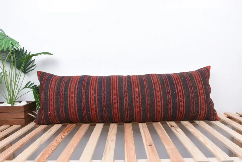 Ethnic Pillow Cover Pillow Cover, Pillow, Boho Pillow Sham Cover, Neutral Throw Pillow, 16x48 Red Pillow Case, Turkish Pillow, Kilim Pillow - 1