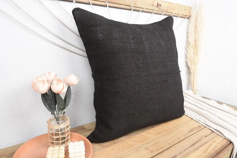 Kilim Pillow Cover, Interior Designer Pillow, Designer Throw Cushion, Throw Kilim Pillow, 28x28 Brown Cushion Cover, Pillow Sham - 1