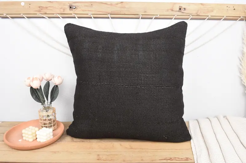 Kilim Pillow Cover, Interior Designer Pillow, Designer Throw Cushion, Throw Kilim Pillow, 28x28 Brown Cushion Cover, Pillow Sham - 2