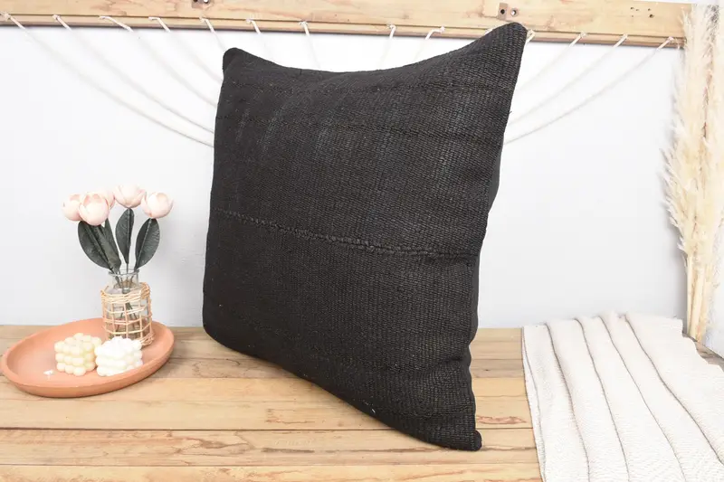 Kilim Pillow Cover, Interior Designer Pillow, Designer Throw Cushion, Throw Kilim Pillow, 28x28 Brown Cushion Cover, Pillow Sham - 4
