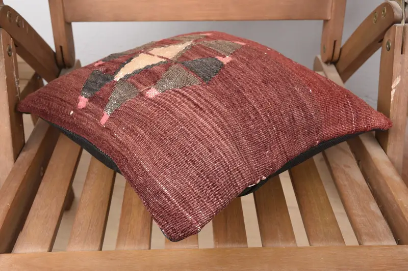 Customized Cushion Cover, Retro Cushion, Pillow Case, Boho Pillow, 14x14 Red Pillow, Home Decor Pillow, Antique Pillows, Decorative Cushion Cover - 4