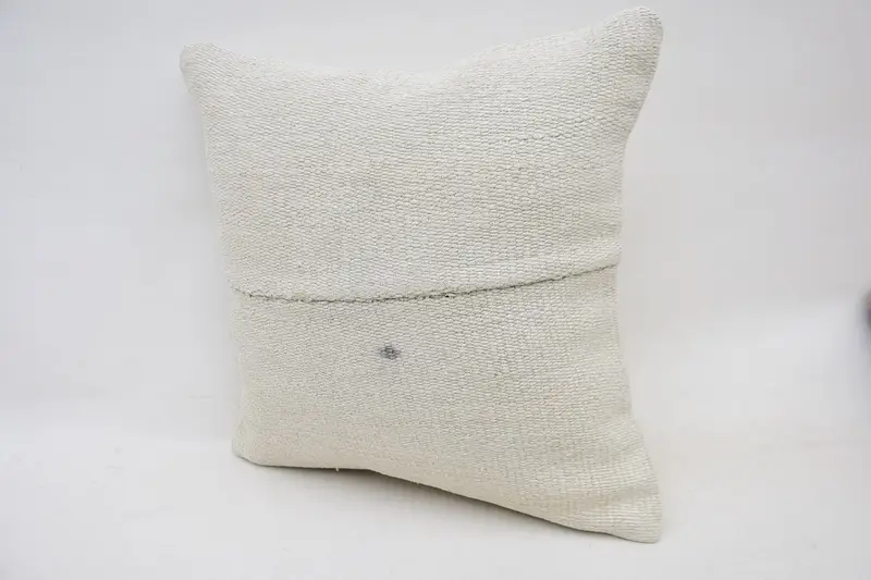Christmas Pillow Case, 12x12 White Cushion Cover, Antique Pillows, Pillow for Sofa, Pillow, Turkish Pillow, Anatolian Cushion - 3