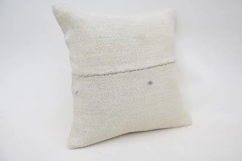Christmas Pillow Case, 12x12 White Cushion Cover, Antique Pillows, Pillow for Sofa, Pillow, Turkish Pillow, Anatolian Cushion - 2