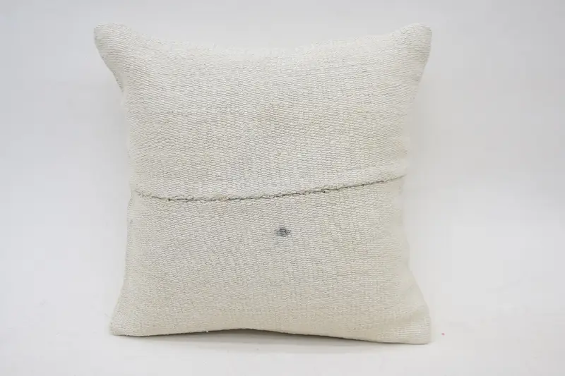 Christmas Pillow Case, 12x12 White Cushion Cover, Antique Pillows, Pillow for Sofa, Pillow, Turkish Pillow, Anatolian Cushion - 1