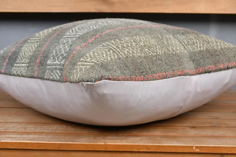 Cushion Case, Handwoven Cushion Case, Handmade Kilim Cushion, Turkish Pillow, 20x20 Yellow Cushion, Outdoor Bolster Pillow, Interior Designer Pillow - 4