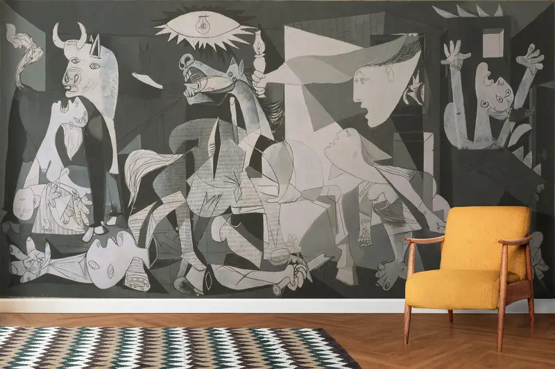 Custom Wall Paper, Paper Wall Art, Wall Paper Peel and Stick, Guernica Pablo Picasso, Picasso Wall Decor, Pablo Picasso Wall Paper, - 1