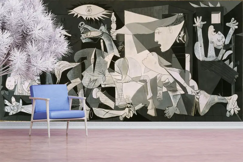 Custom Wall Paper, Paper Wall Art, Wall Paper Peel and Stick, Guernica Pablo Picasso, Picasso Wall Decor, Pablo Picasso Wall Paper, - 2