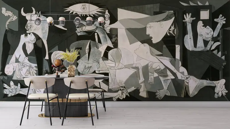 Custom Wall Paper, Paper Wall Art, Wall Paper Peel and Stick, Guernica Pablo Picasso, Picasso Wall Decor, Pablo Picasso Wall Paper, - 4