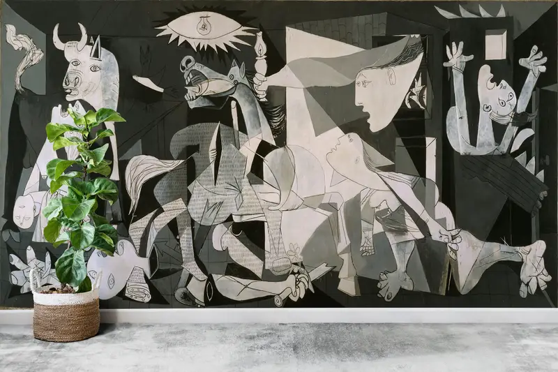 Custom Wall Paper, Paper Wall Art, Wall Paper Peel and Stick, Guernica Pablo Picasso, Picasso Wall Decor, Pablo Picasso Wall Paper, - 5