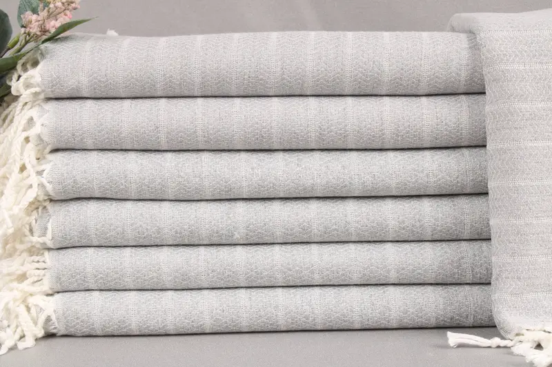 Monogrammed Beach Towel Custom, Dark Gray Striped, 40x71 Inches