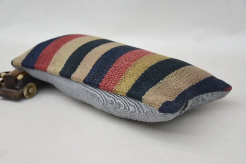 Vintage Kilim Pillow, Kilim Pillow Cover, Pillow Sham, Wholesale Cushion, 8x16 Blue Cushion, Decorative Throw Pillow Sham, Turkish Pillow - 6