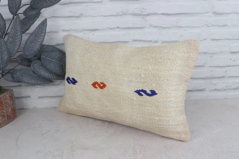 Home Decor Pillow, Kilim Pillow Cover, Turkish Kilim Pillow, Couch Pillow Case, 12x20 Yellow Cushion Cover, Cushion Case, Indoor Cushion - 4