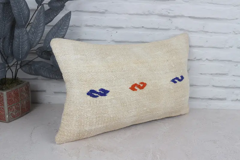 Home Decor Pillow, Kilim Pillow Cover, Turkish Kilim Pillow, Couch Pillow Case, 12x20 Yellow Cushion Cover, Cushion Case, Indoor Cushion - 3