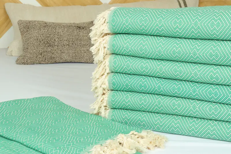 92x80 Cotton Diamond Towel, Bachelorette Gifts, Turkish Bedspread, Turkish Cotton Throw Blanket, Bedspread, Woven Blanket, Bridesmaid Proposal Gift - 4