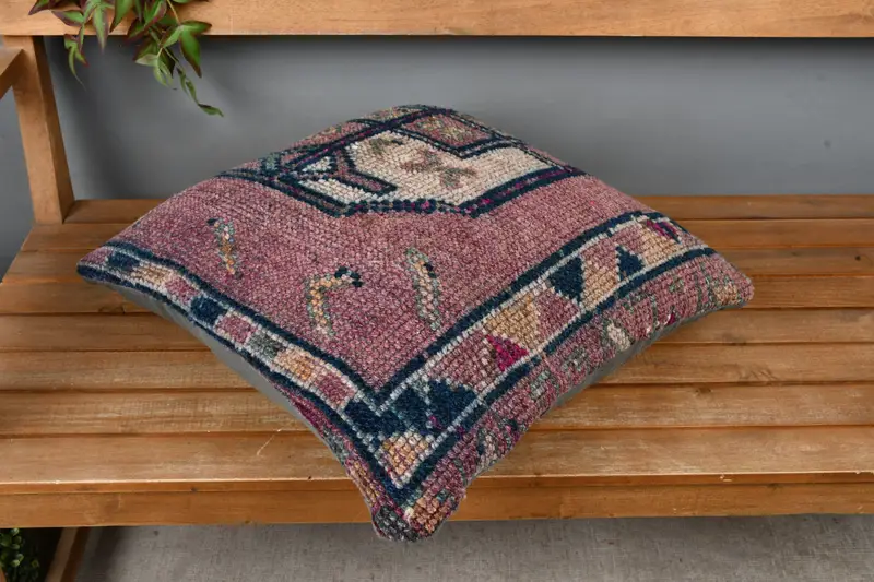 Boho Pillow, 20x20 Purple Cushion, Kilim Cushion Sham, Handwoven Pillow Cover Cushion Cover, Outdoor Patio Pillow Cover, Cushion Cover, Kilim Pillow - 2
