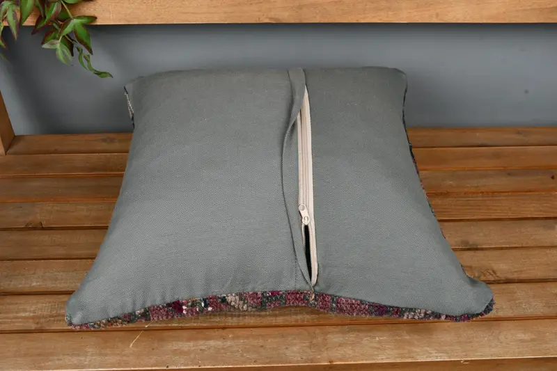 Boho Pillow, 20x20 Purple Cushion, Kilim Cushion Sham, Handwoven Pillow Cover Cushion Cover, Outdoor Patio Pillow Cover, Cushion Cover, Kilim Pillow - 5