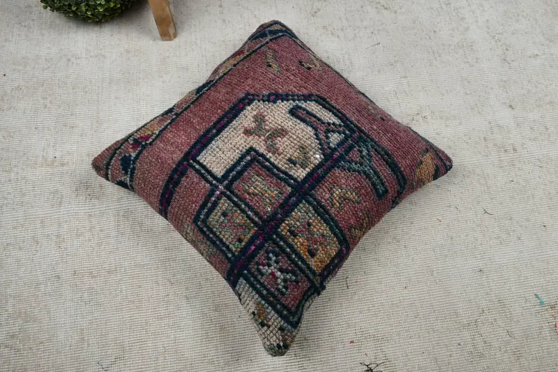 Boho Pillow, 20x20 Purple Cushion, Kilim Cushion Sham, Handwoven Pillow Cover Cushion Cover, Outdoor Patio Pillow Cover, Cushion Cover, Kilim Pillow - 8