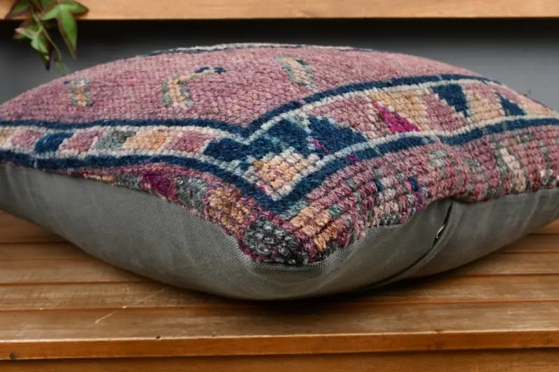 Boho Pillow, 20x20 Purple Cushion, Kilim Cushion Sham, Handwoven Pillow Cover Cushion Cover, Outdoor Patio Pillow Cover, Cushion Cover, Kilim Pillow - 3