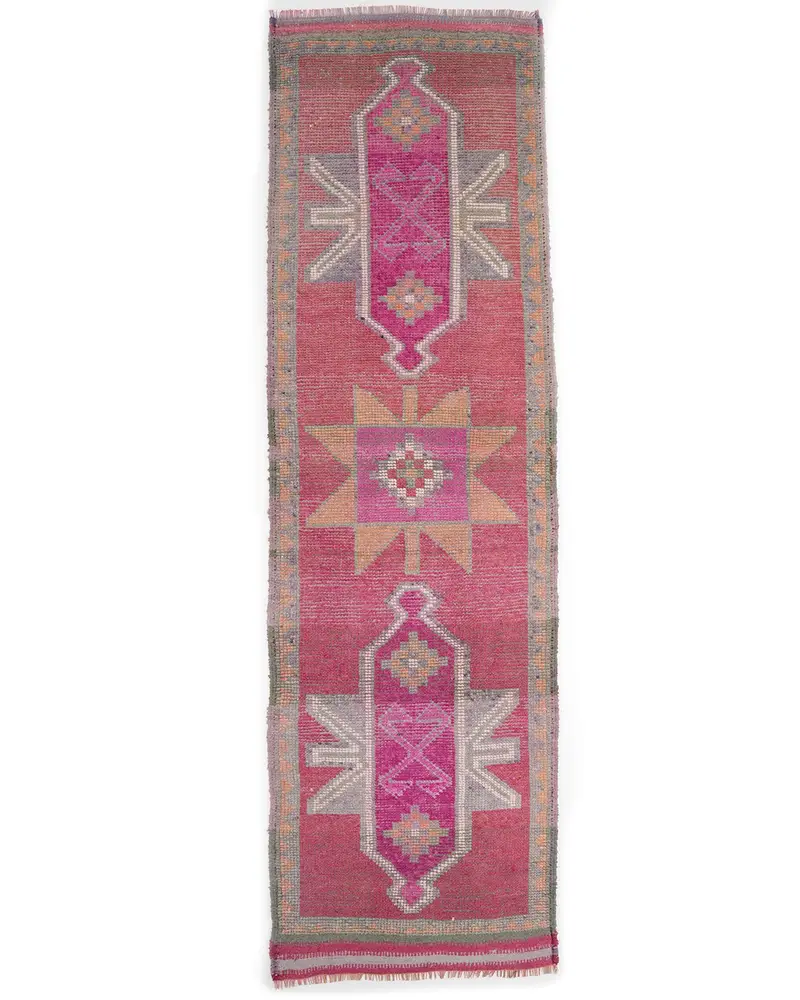 Kırmızı Soyut Halı, 3,2x11,3 ft Zarif Ev Dekoru