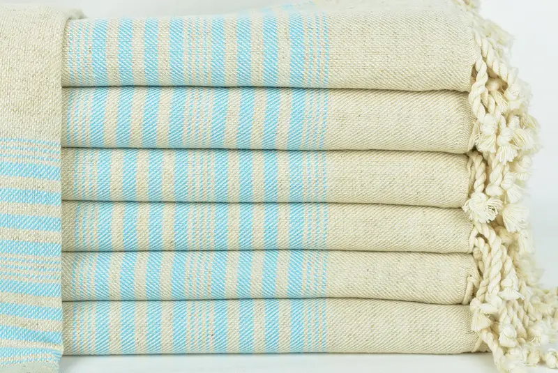 Peshtemal Towel, 68x40 Linen Striped Towel, Friends Beach Towel, Large Turkish Towel, Custom Wedding Gifts, Christmas Gift, Quick-dry peshtemal - 1