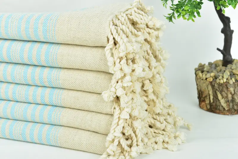 Peshtemal Towel, 68x40 Linen Striped Towel, Friends Beach Towel, Large Turkish Towel, Custom Wedding Gifts, Christmas Gift, Quick-dry peshtemal - 3