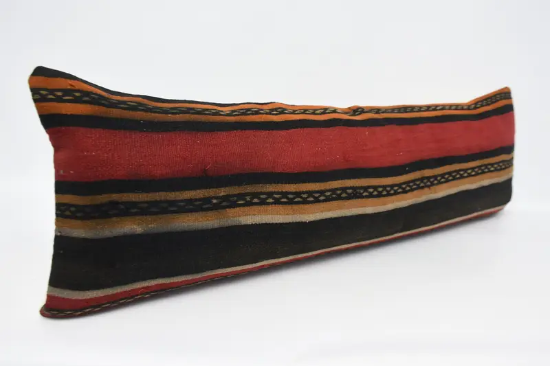 Kilim Rug Pillow Sham, Cushion Cover, Boho Pillow, Vintage Kilim Pillow, Handmade Kilim Cushion, 16x48 Red Cushion Case - 3