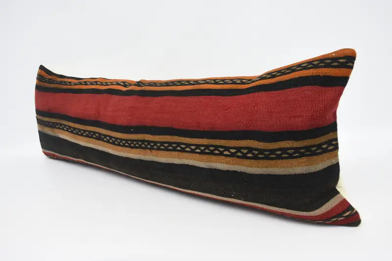 Kilim Rug Pillow Sham, Cushion Cover, Boho Pillow, Vintage Kilim Pillow, Handmade Kilim Cushion, 16x48 Red Cushion Case - 4