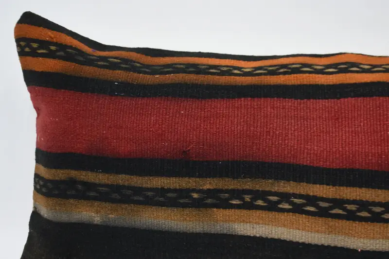 Kilim Rug Pillow Sham, Cushion Cover, Boho Pillow, Vintage Kilim Pillow, Handmade Kilim Cushion, 16x48 Red Cushion Case - 2