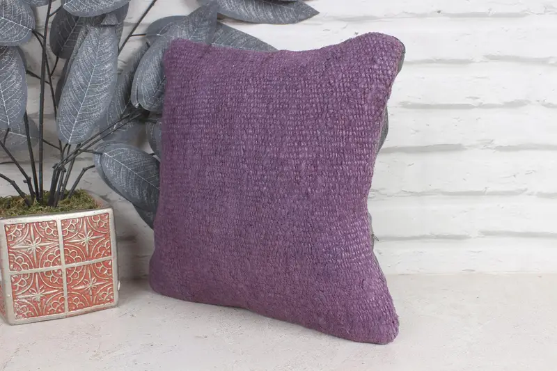 12x12 Purple Cushion, Pillow for Sofa, Antique Pillows, Sofa Cushion Cover, Cushion Case, Gift Pillow, Authentic Cushion Cover - 3
