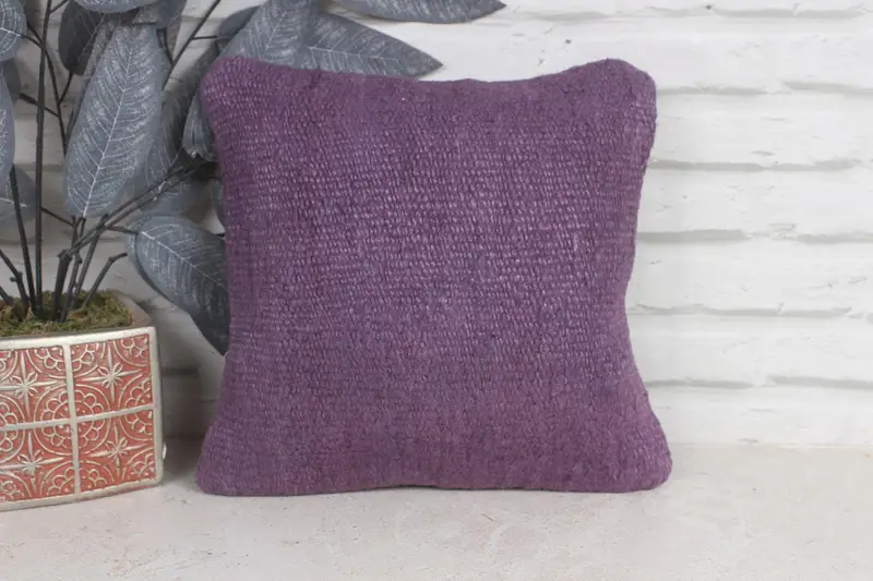 12x12 Purple Cushion, Pillow for Sofa, Antique Pillows, Sofa Cushion Cover, Cushion Case, Gift Pillow, Authentic Cushion Cover - 1
