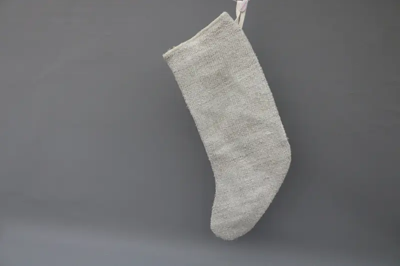 Beyaz Süslü Bej Noel Çorabı, Şenlikli Tatil Çorabı