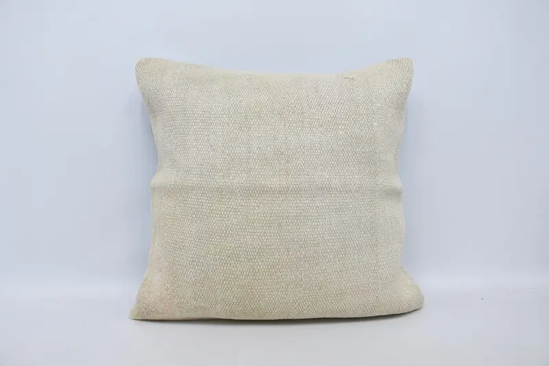 Handwoven Pillow Cover Pillow Cover, Cushion, 28x28 White Pillow, Throw Kilim Pillow, Kilim Cushion Sham, Interior Designer Pillow - 1
