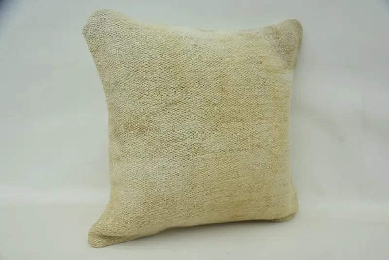 Pillow for Sofa, Pillow Cover, Bed Pillow, Morroccon Kilim Cushion Pillow Cover, Gift Pillow, Antique Pillows, 16x16 Beige Pillow Sham - 2