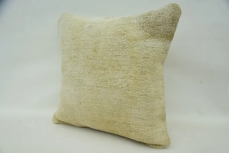 Pillow for Sofa, Pillow Cover, Bed Pillow, Morroccon Kilim Cushion Pillow Cover, Gift Pillow, Antique Pillows, 16x16 Beige Pillow Sham - 3