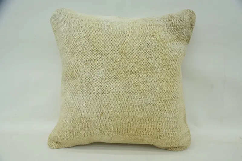Pillow for Sofa, Pillow Cover, Bed Pillow, Morroccon Kilim Cushion Pillow Cover, Gift Pillow, Antique Pillows, 16x16 Beige Pillow Sham - 4