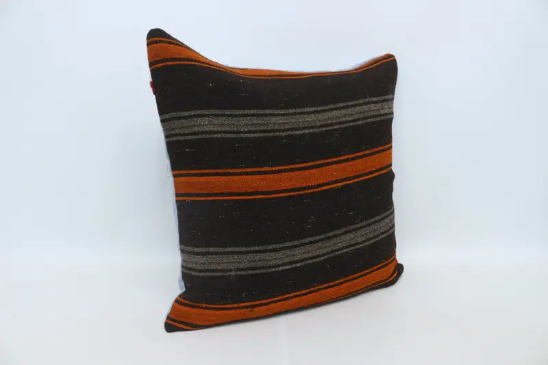 Bohemian Cushion Cushion Case, Turkish Pillow, Throw Kilim Pillow, Interior Designer Pillow, Pillow, 28x28 Brown Pillow Case - 3