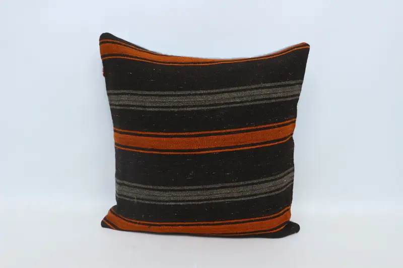 Bohemian Cushion Cushion Case, Turkish Pillow, Throw Kilim Pillow, Interior Designer Pillow, Pillow, 28x28 Brown Pillow Case - 1