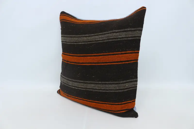 Bohemian Cushion Cushion Case, Turkish Pillow, Throw Kilim Pillow, Interior Designer Pillow, Pillow, 28x28 Brown Pillow Case - 4