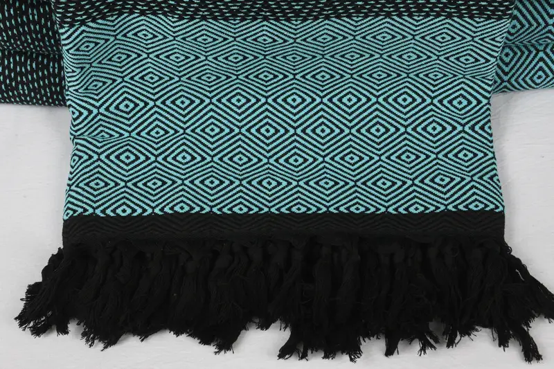 Turkish Cotton Throw Blanket, 100x80 Cotton Diamond Towel, Boho Throw Blankets, Bachelorette Party Favor, Wedding Favors, Throw Blanket Couch - 2