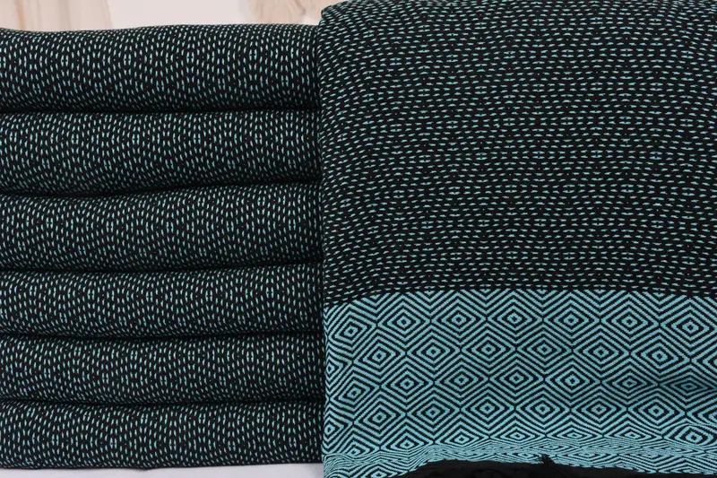 Turkish Cotton Throw Blanket, 100x80 Cotton Diamond Towel, Boho Throw Blankets, Bachelorette Party Favor, Wedding Favors, Throw Blanket Couch - 3