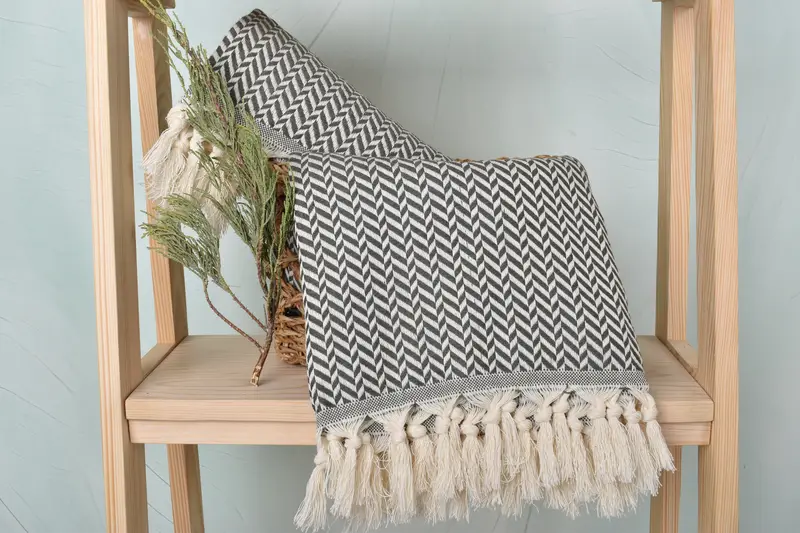 Lightweight towel, Spa Towel, Embroidered Turkish Towel, 70x40 Cotton Chevron Towel, Large Turkish Towel, Customized Towels, Turkish hand towel - 4