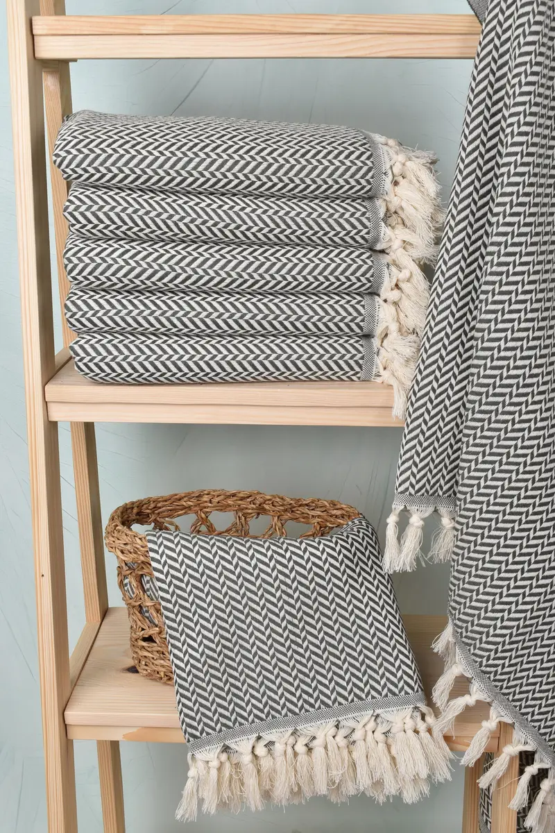 Lightweight towel, Spa Towel, Embroidered Turkish Towel, 70x40 Cotton Chevron Towel, Large Turkish Towel, Customized Towels, Turkish hand towel - 3